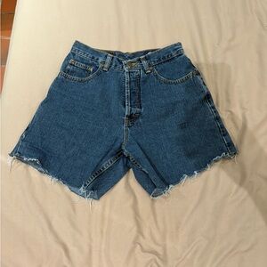 Eddie Bauer Blue Jean Shorts Frayed Hem